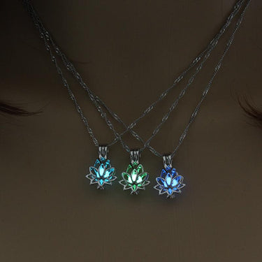 Luminous Glow In The Dark Lotus Flower Necklace-Your Soul Place